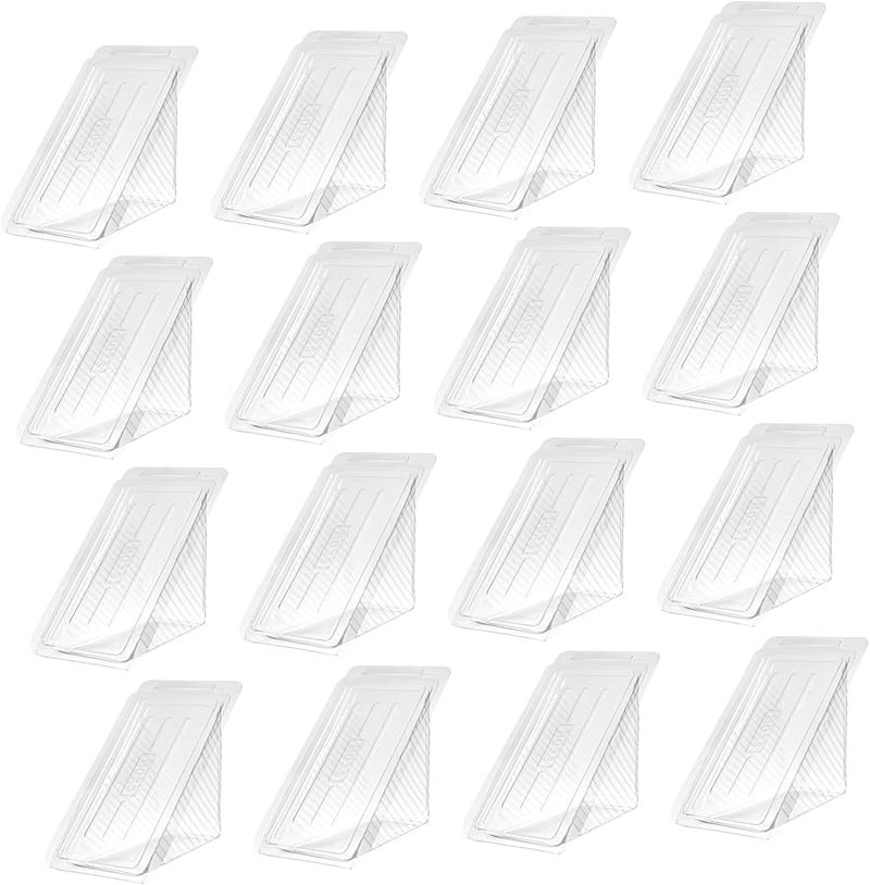 50 Pcs Transparent Plastic Sandwich Boxes with Lids Food Grade Storage Containers - Image 1